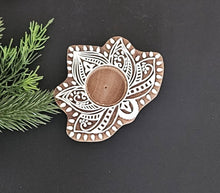 Load image into Gallery viewer, Lotus Hand-Carved Block Tea Light Holder