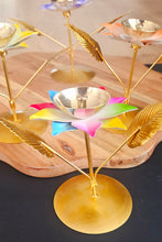 Load image into Gallery viewer, Brass Lotus Diya With Metal Holder