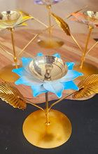 Load image into Gallery viewer, Brass Lotus Diya With Metal Holder