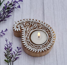 Load image into Gallery viewer, Paisley Block Tea Light