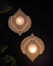 Load image into Gallery viewer, Leaf Wooden Block Tealight