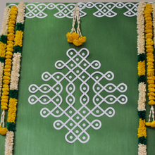 Load image into Gallery viewer, Traditional Muggu(Kolam) Border+Muggu Cutouts with Dots
