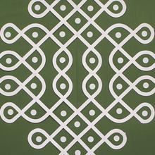 Load image into Gallery viewer, Muggu Backdrop Kit - Includes Muggu + Border Cutouts + Metallic Plain Green Paper