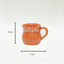 Load image into Gallery viewer, Earthen tea cup with dimensions