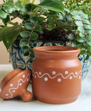 Load image into Gallery viewer, Pickle jar with muggu design lid off