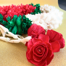 Load image into Gallery viewer, Red & Green Lilly Garlands 4ft long for Diwali Backdrop (Set of 2)