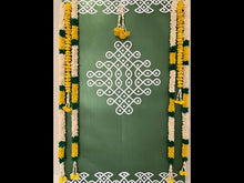 Load and play video in Gallery viewer, Muggu Backdrop Kit - Includes Muggu + Border Cutouts + Metallic Plain Green Paper