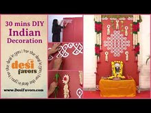 Load and play video in Gallery viewer, Red Backdrop Sheets for Indian Pooja Decorations(6ft W X 7ftH)