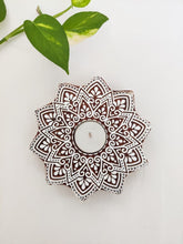Load image into Gallery viewer, Rangoli Wooden Block Tealight
