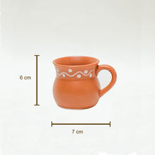 Load image into Gallery viewer, Earthen tea cup with dimensions
