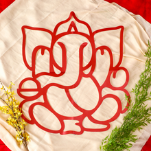 Load image into Gallery viewer, Blue Ganesha Backdrop Kit - Ganesha + Paper Mango leaves Thoran + Blue Backdrop Paper
