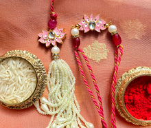 Load image into Gallery viewer, Lotus Lumba Rakhi set pink
