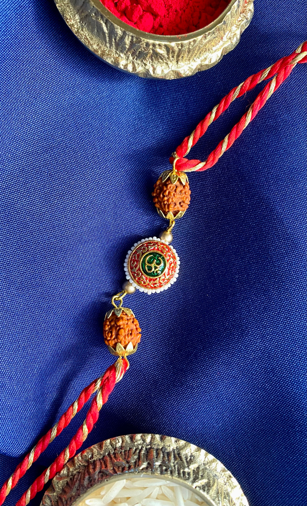 Om Rakhi with Rudraksha