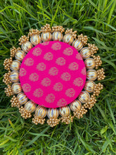 Load image into Gallery viewer, Banaras rangoli mat pink design

