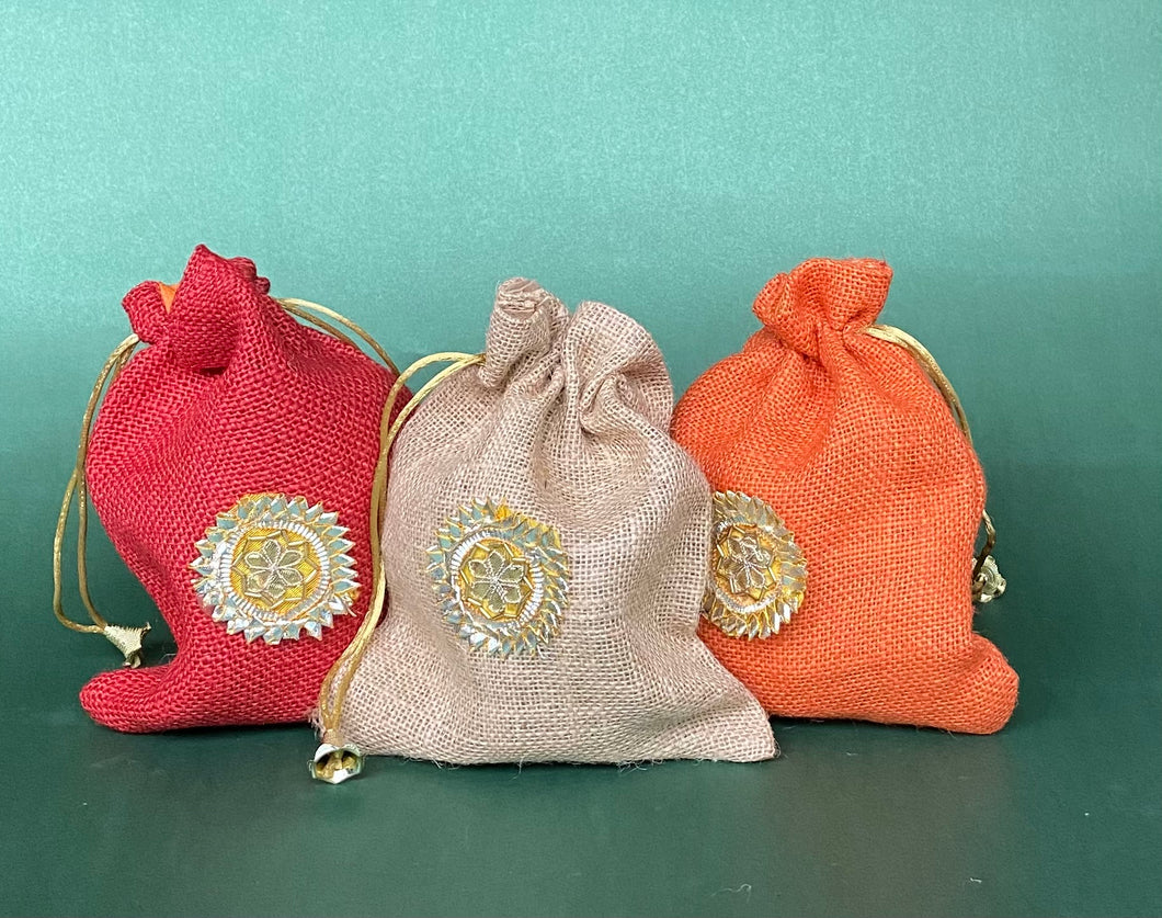 Jute bags with gota patch
