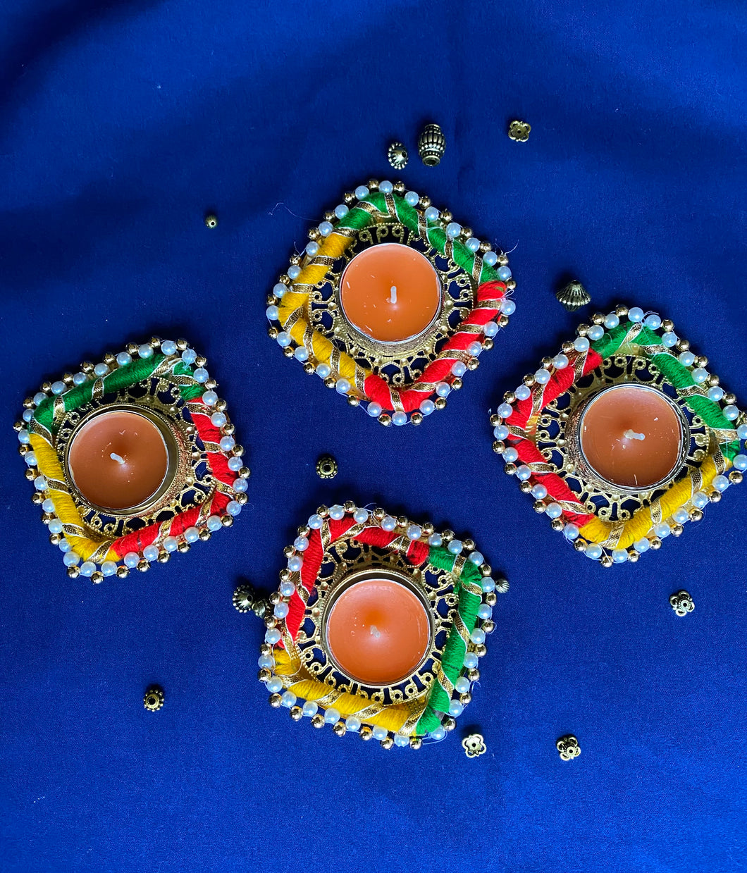 Multi coloured Tea Light Holder
